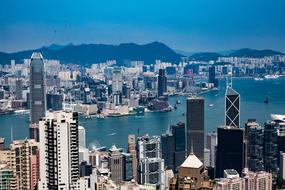 city skyline and skyscrapers in Hong Kong