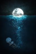 moon water mystical drawing