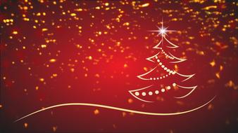 christmas tree red background drawing