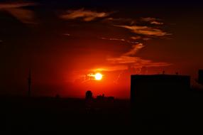 Munich Sunset Silhouette red