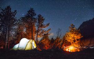 Tent and Star and Fire