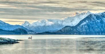 the sea near the mountains in Norway