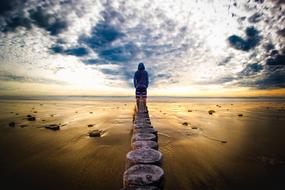 Landscape of person on rocks Horizon