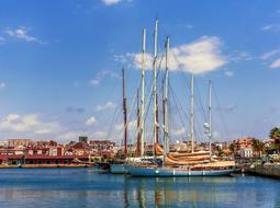 photo of sailing ships in the port in Tarragona, Spain