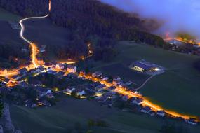 Village Twilight Forest fire