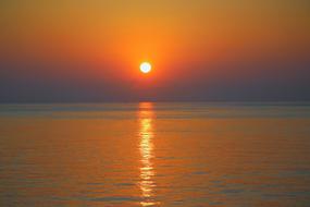 sea in the orange twilight