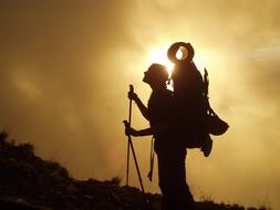 Trekking Hiking person sun