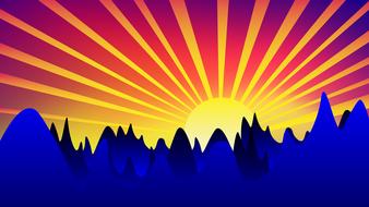 sunrise background sun drawing