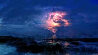 Storm Waves Clouds pink