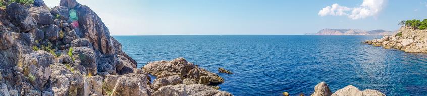 Beautiful seascape with colorful rocks in Crimea, Russia