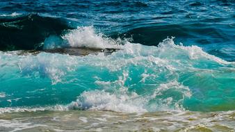 turquoise wave on the coast of cyprus