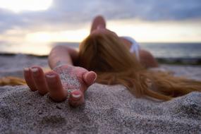 Girl Relax sand