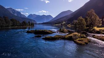 Mountain river in idyll landscape