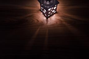 vintage lamp in a dark room