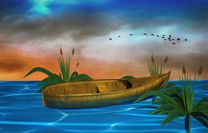 water boat mood drawing
