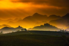 Vietnam orange Sunset
