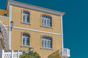 beautiful house against the blue sky