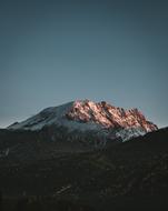 sunset over the alpine mountains in bavaria