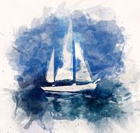 illustration yacht drawing