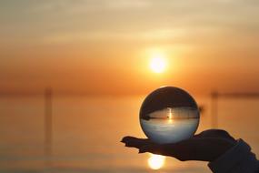 wonderful Sun Dawn hand ball