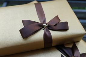 Gift boxes with brown Ribbons