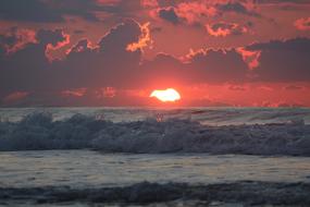 red Sunset Water