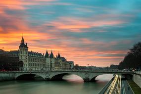 stone bridge in Paris, France