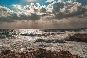 sea waves on the coast in Ayia Napa, Cyprus