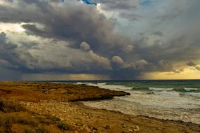 coast in storm In Cyprus