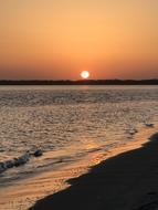 panorama of the evening beach in South Carolina