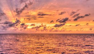 red Sunset Reflection