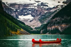 Lake Louise and red boat