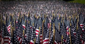 American Flags Memorial close-up