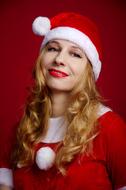 beautiful girl dressed as santa claus