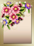 postcard background flowers drawing