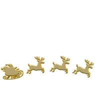 santa deer sled gold drawing