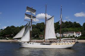 sailing boat for tourists on the water