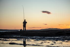 Fishing Sunset man
