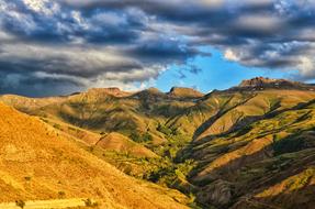 Landscape mountain green gold
