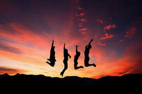 Sunset People jump