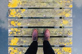 Man Feet pink shoes