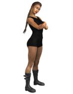 3d model of a posing adventure woman, clipart