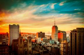 San Francisco California and Sky sunset