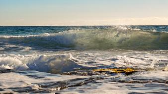 foamy Waves at beach, Surf