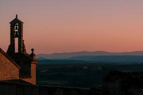 old Bell Tower over scenic countryside, spain, lleida, arbeca
