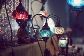 Lamp Chandelier Light red blue