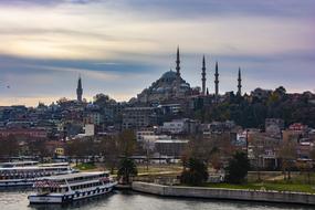 ships near the coast in istanbul