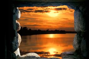 Landscape of Cave sunset