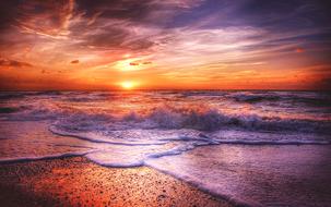 colorful sunset over the coast of denmark