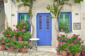 Greek Island Door blue house